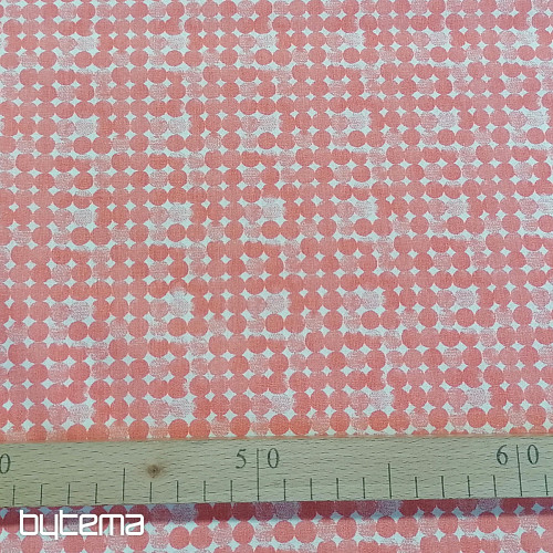 Tissu coton roulettes vieux rose