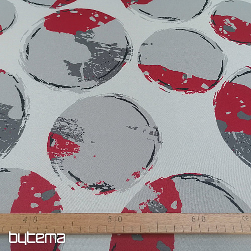 Tissu déco BLACK OUT Bulles rouge