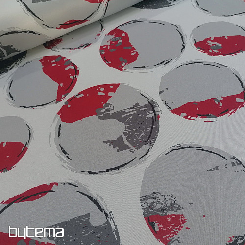 Tissu déco BLACK OUT Bulles rouge