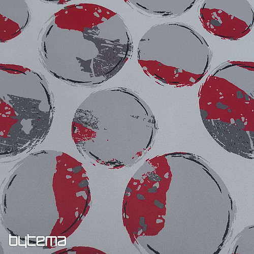 Tissu déco BLACK OUT Bulles rouge