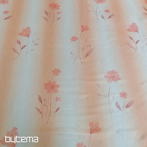 Rideau orange avec des fleurs