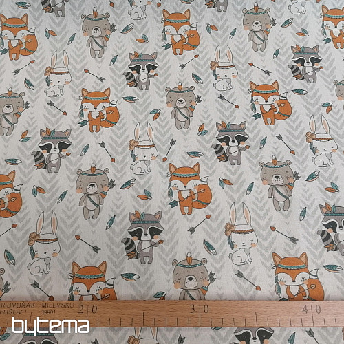 Tissu coton Indiens - animaux