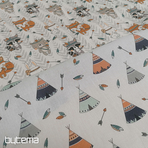 Tissu coton Indiens - animaux