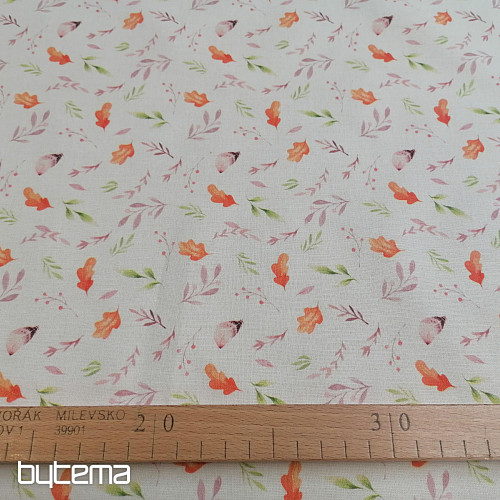 Tissu coton FEUILLES