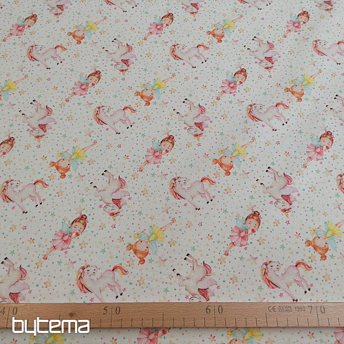 Tissu coton Fées et licornes