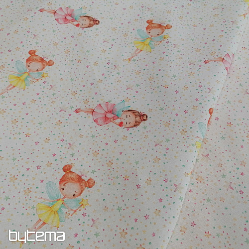 Tissu en coton Fée avec des ailes