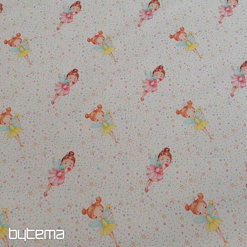 Tissu en coton Fée avec des ailes
