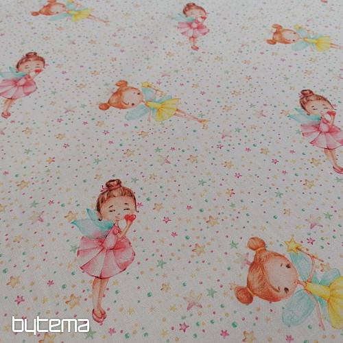 Tissu en coton Fée avec des ailes