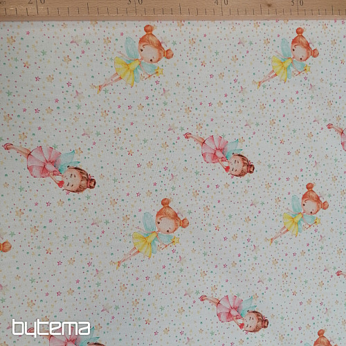 Tissu en coton Fée avec des ailes