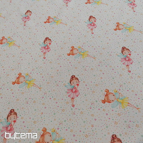 Tissu en coton Fée avec des ailes