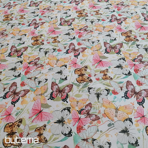Satin de coton PAPILLONS numérique