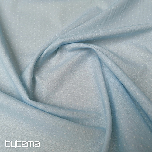 Tissu coton à pois bleu saint