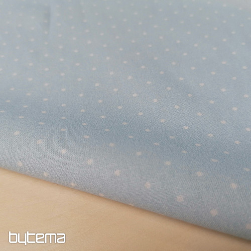 Tissu coton à pois bleu saint