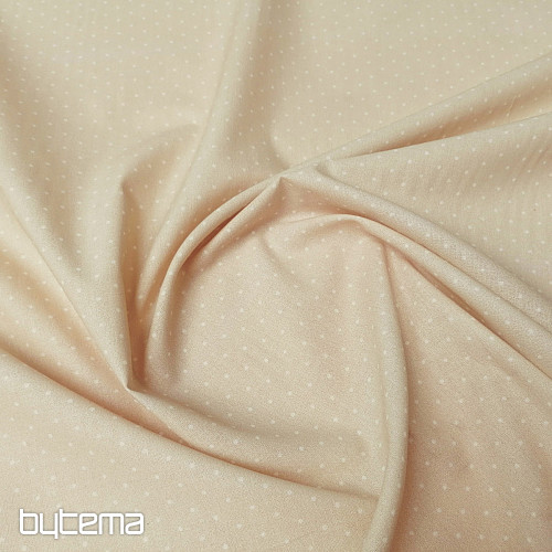 Tissu coton à pois beige 2ème qualité