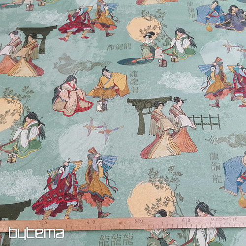 Tissu décoratif VERT JAPON