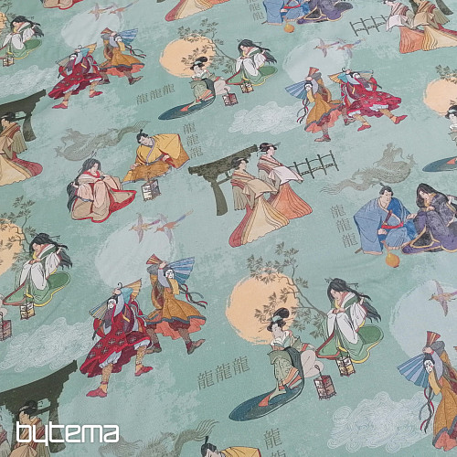 Tissu décoratif VERT JAPON