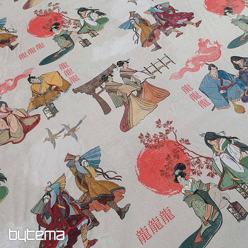 Tissu décoratif JAPON CRÈME