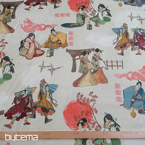 Tissu décoratif JAPON CRÈME