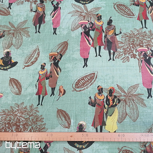 Tissu déco Afrique vert