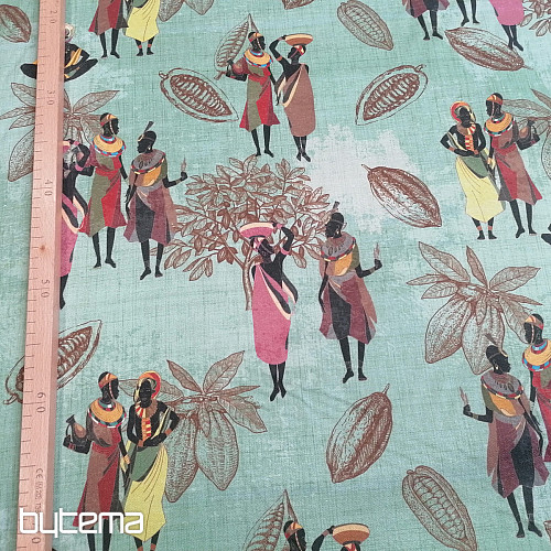 Tissu déco Afrique vert