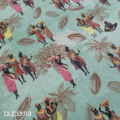 Tissu déco Afrique vert