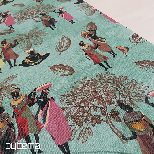 Tissu déco Afrique vert