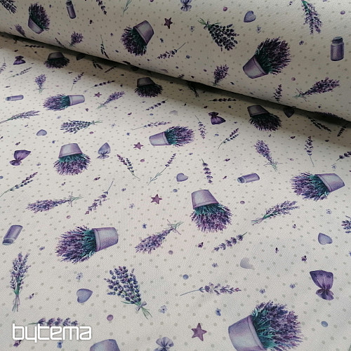 Tissu déco Pot de fleurs Lavande