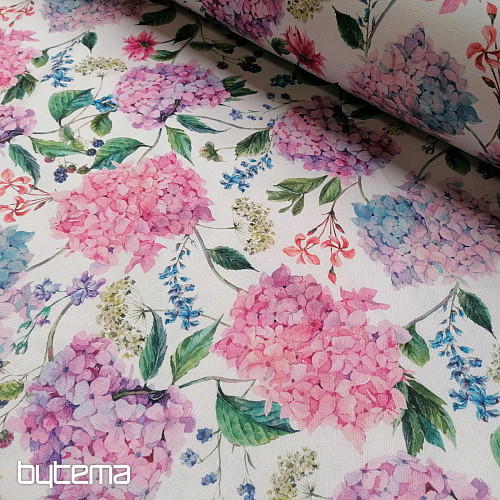 Tissu déco hortensia et mûre