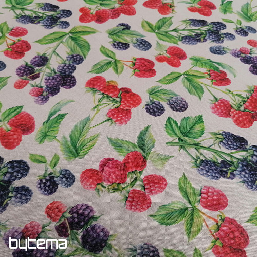 Tissu déco Framboises et mûres