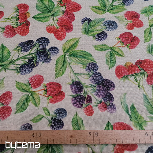 Tissu déco Framboises et mûres