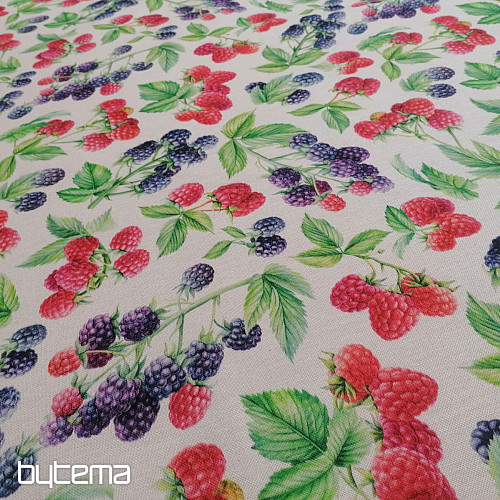 Tissu déco Framboises et mûres