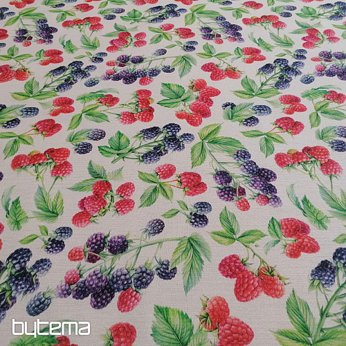 Tissu déco Framboises et mûres
