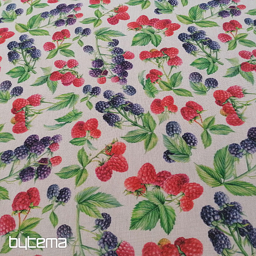 Tissu déco Framboises et mûres