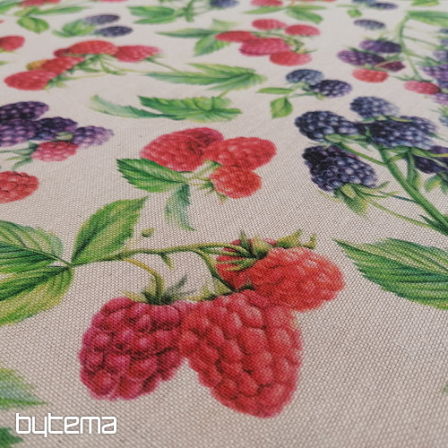Tissu déco Framboises et mûres