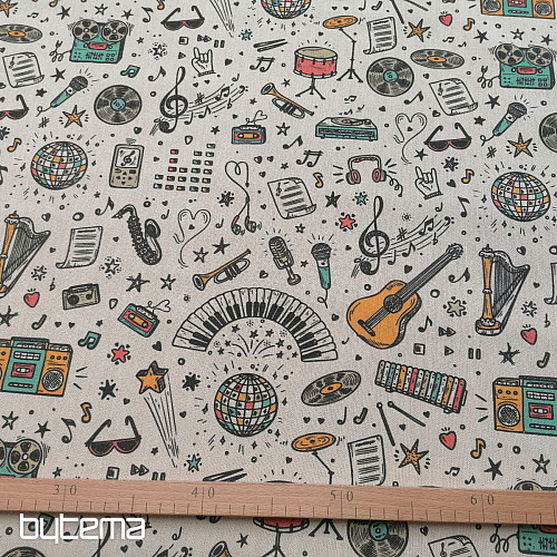 Tissu déco Musique