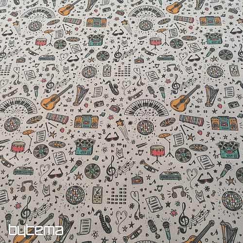 Tissu déco Musique