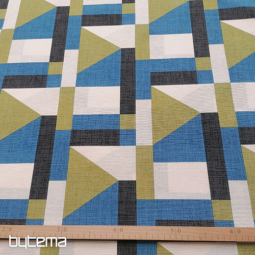 Tissu déco Géo bleu