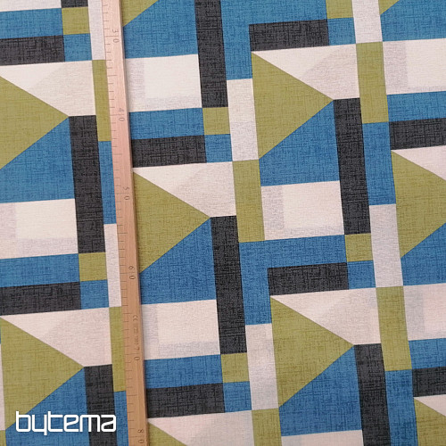 Tissu déco Géo bleu