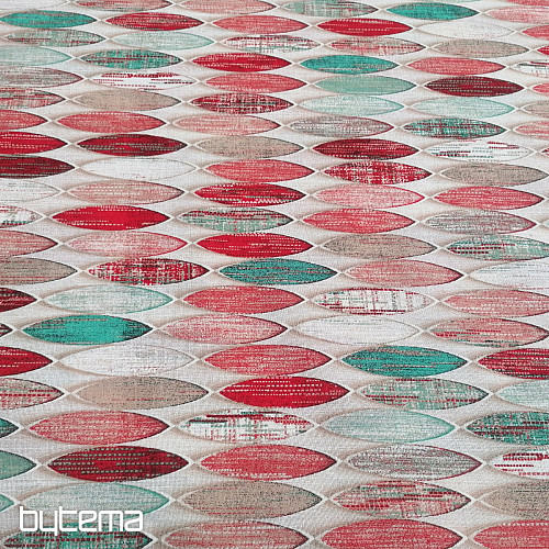 Tissu déco Surf rouge-turquoise
