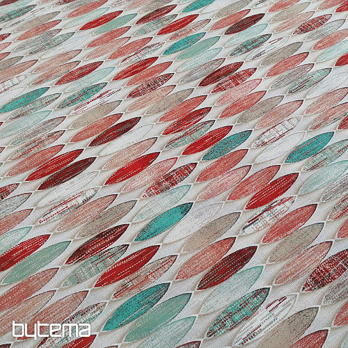 Tissu déco Surf rouge-turquoise