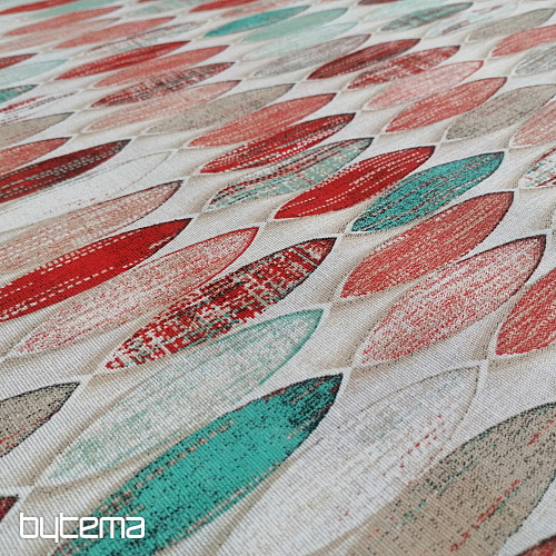 Tissu déco Surf rouge-turquoise