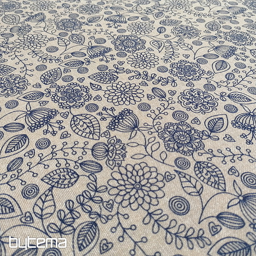 Tissu déco Fleurs fluo bleu