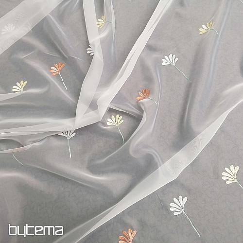 Rideau de luxe en voile 966/290 fleurs