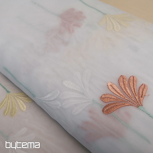 Rideau de luxe en voile 966/290 fleurs