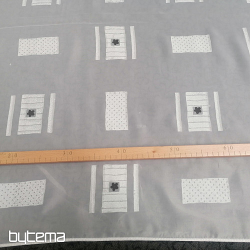 Rideau voilage cube beige-gris 180