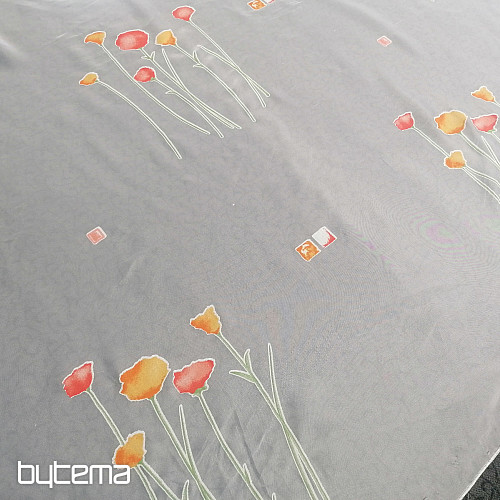 Rideau en voile blanc avec fleurs printanières