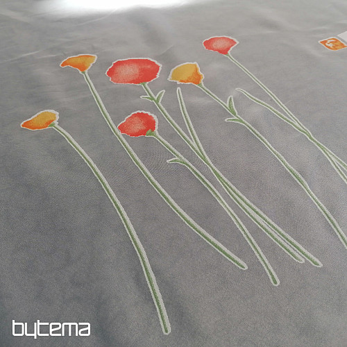 Rideau en voile blanc avec fleurs printanières
