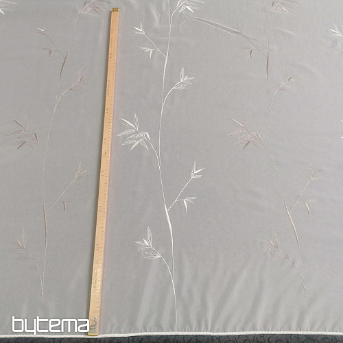Rideau brodé de luxe GERSTER 11757 blanc