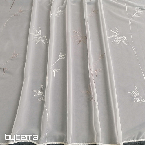 Rideau brodé de luxe GERSTER 11757 blanc