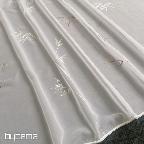 Rideau brodé de luxe GERSTER 11757 blanc